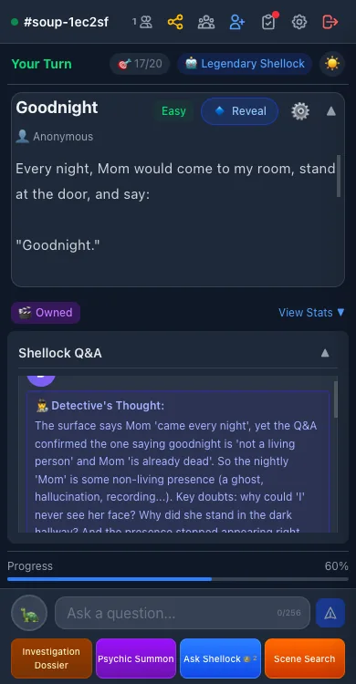 Detective's Thought: the AI detective's reasoning about the case